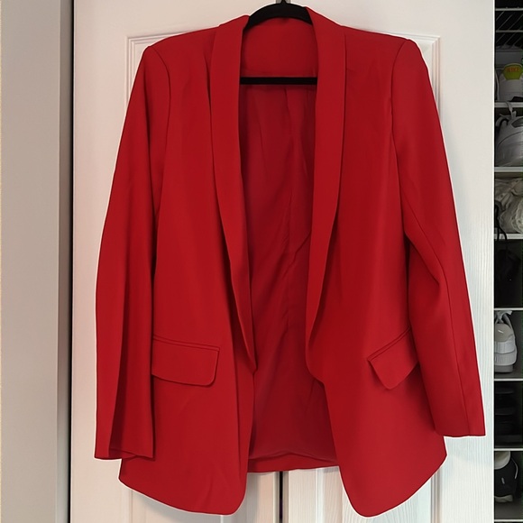 NWOT Womens Red Long Sleeve Blazer - Picture 7 of 9